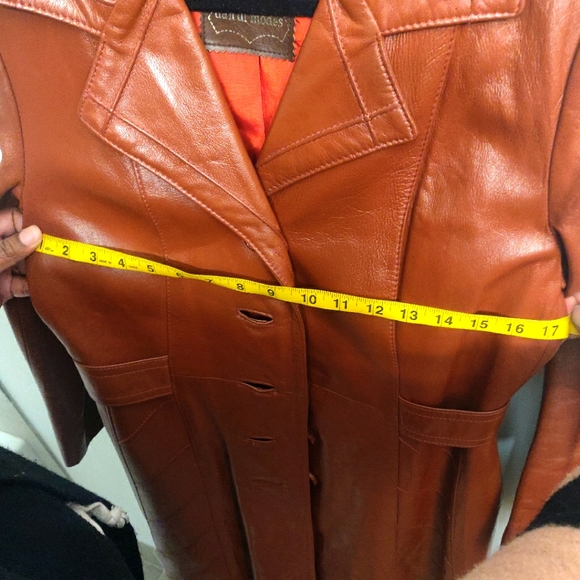 Vintage Leather Trench Coat - Picture 3 of 5